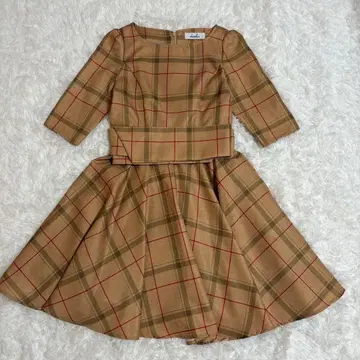 Dazzlin 미니 원피스 S 체크 무늬 A라인 플레어 드레스