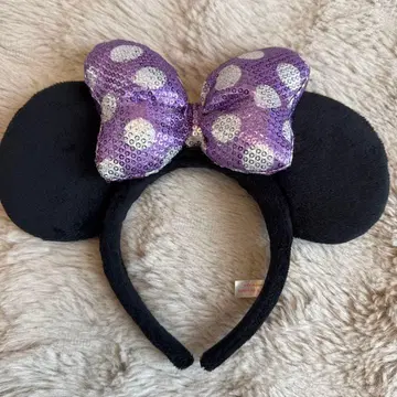 디즈니 미니 머리띠 보라색 리본