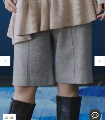 Tiaclasse 울 느낌 그레이 하프 팬츠 M