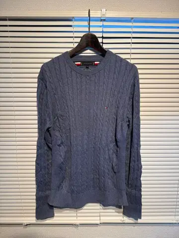 [독일에서 구매] Tommy Hilfiger 네이비 케이블 니트 스웨터