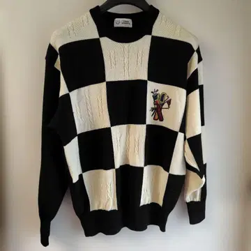 미즈노 GRAND MONARCH 체크 무늬 골프 스웨터 사이즈 L