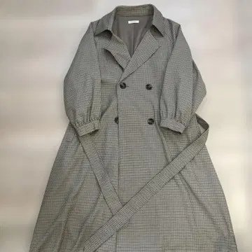 chocomee 체크 무늬 트렌치코트