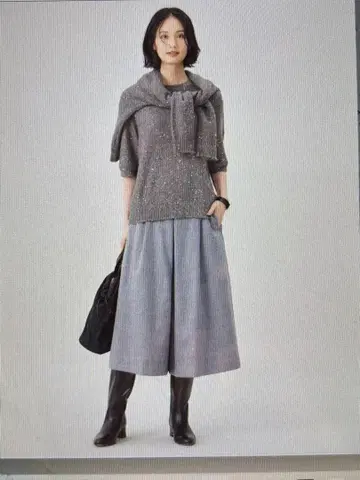 [세탁 가능] 워셔블 울 삭소니 큐롯 팬츠