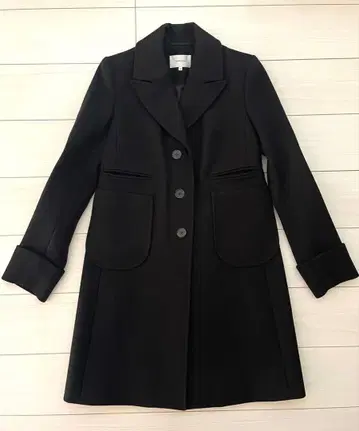 CARVEN 블랙 체스터 코트