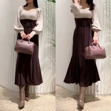 snidel 니트 도킹 머메이드 원피스