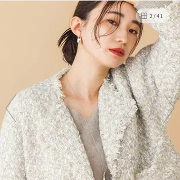 GreadyBrilliantLU 트위드 라펠 자켓