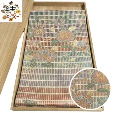 MO-3219 후쿠로 오비 포멀 꽃+덩굴 패턴 금은사