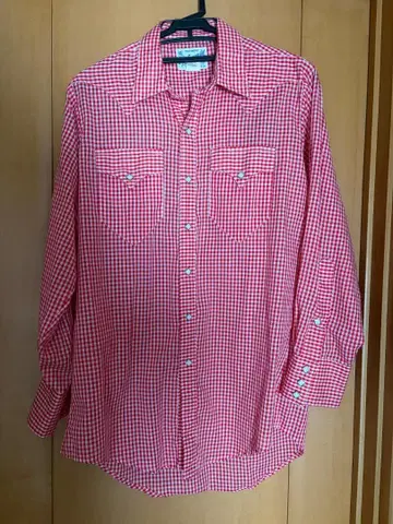 웨스턴 셔츠 깅엄 체크 락마운트 미국제 사이즈 M