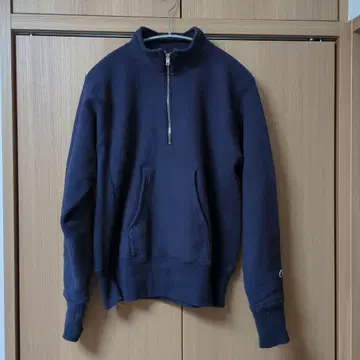 Champion 네이비 리버스 위브 하프 지퍼 트레이닝복 M