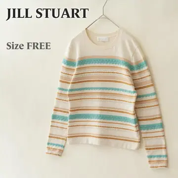 JILL STUART 질스튜어트 라메사 멀티 보더 면 니트 FREE