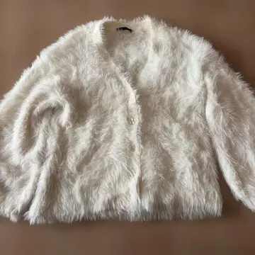 새상품급/당일 발송 Heather 샤기 가디건 화이트/프리 사이즈