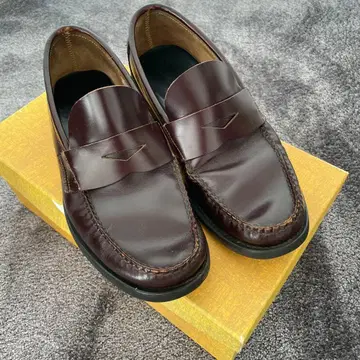 REGAL 와인 브라운 가죽 로퍼 남성용 24.5 (25.5 상당)