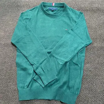 TOMMY HILFIGER 그린 크루넥 스웨터 L