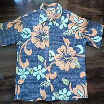 플라워 무늬 반팔 하와이안 셔츠