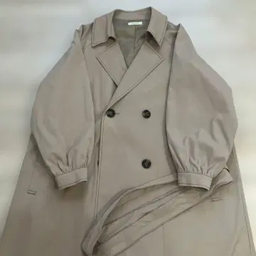 chocomee 베이지 더블 브레스트 트렌치코트