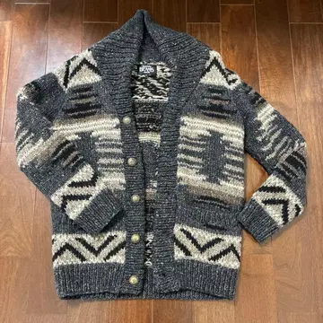 BEAMS 기하학 패턴 니트 가디건 S