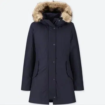 논퀼트 다운 숏코트 유니클로 L 사이즈 네이비