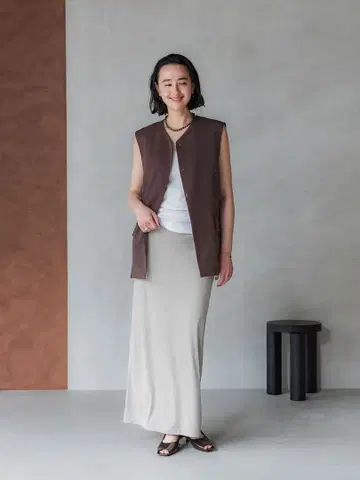 crewre 스트레치 벨로아 스트레이트 스커트