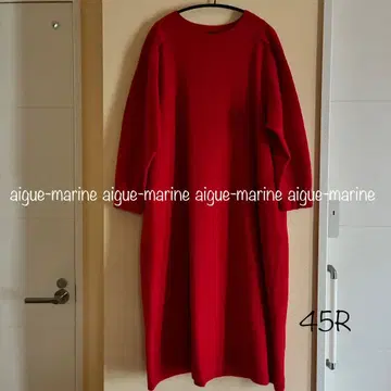 45R 플로트 퍼프 슬리브 원피스 빨간색 레드