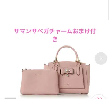 사만사 베가 핑크 비쥬 부착 리본 토트