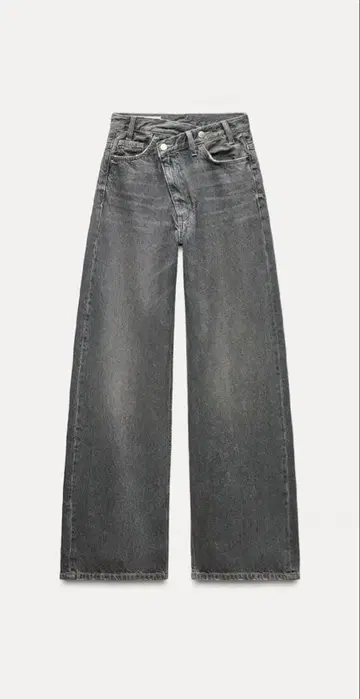 ZARA 하이웨스트 크로스오버 와이드 레그 청바지