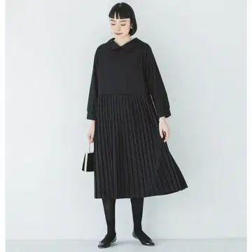 Luuna miu 루우나미우 허리 절개 플리츠 원피스 블랙