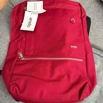 anello 빨간색 백팩 중간 크기 프론트 포켓 부착