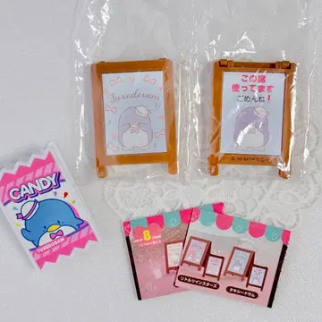 [ 턱시도샘 2종 3개 ] 산리오 자리 지킴 스탠드 거울 아크릴 클립