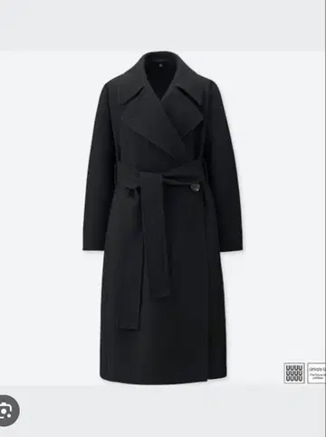 유니클로 유 더블 페이스 랩 코트 블랙