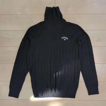 Callaway 아가일 무늬 니트 터틀넥 스웨터 블랙 L 사이즈