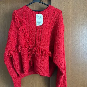 LOWRYSFARM 케이블 프린지 니트 프리 사이즈