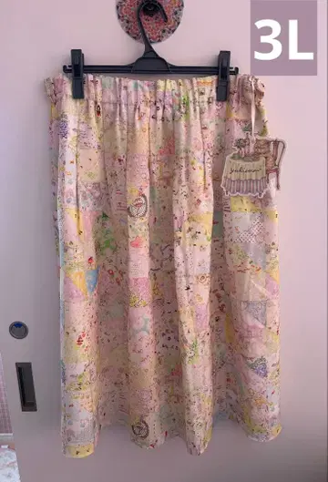 미사용 새상품 유키에몬 패치워크 패턴 스커트 3L