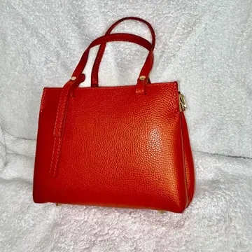 TINTA 오렌지 가죽 핸드백 중형
