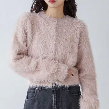 CHILLFAR 샤기 니트 가디건 F 사이즈