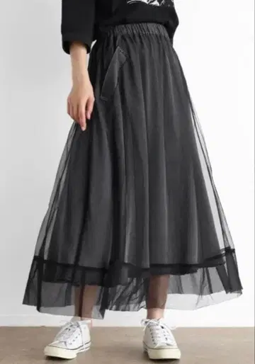 새상품 택 포함 CLOVE 야마다야 튤 겹침 텐셀 스커트