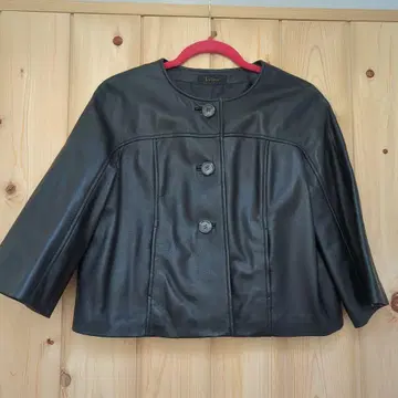 블랙 가죽 숏 자켓