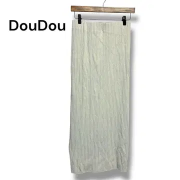 DouDou 스트레치 리브 백 슬릿 롱 타이트 스커트 F 사이즈