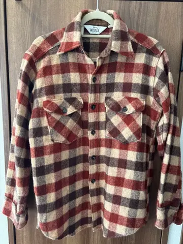 70s 울 리치 플란넬 셔츠 울 체크 셔츠