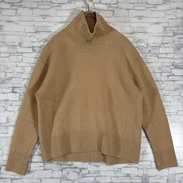 에스트네이션 베이지 터틀넥 스웨터 울 캐시미어 혼방 니트