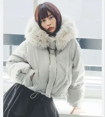 후드 퍼 숏 다운 snidel