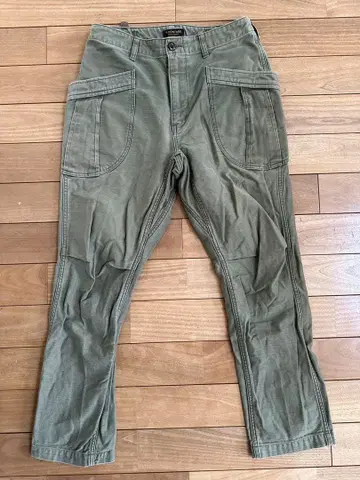 AVONTADE 카고 팬츠 올리브 그린 퍼티그 트라우저