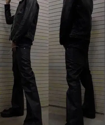 goar.archive STRAPPED FLARE OIL PANTS M