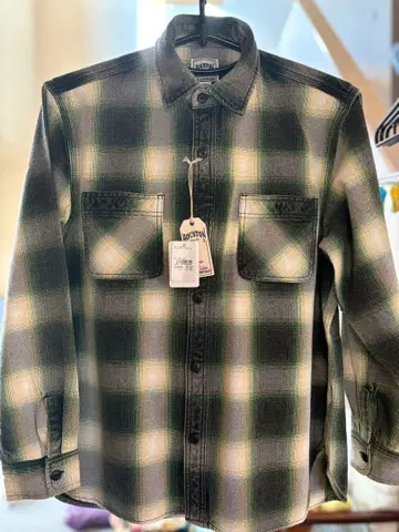 HOUSTON 옴브레 체크 비에라 셔츠 플란넬 셔츠 아메카지