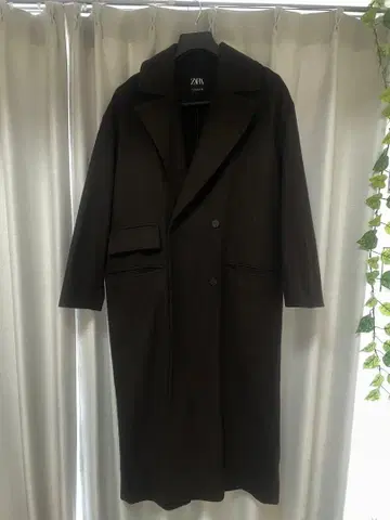 ZARA 다크 브라운 롱 코트 L