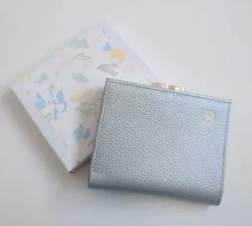 황궁 한정판 가마구치 지갑 천연 가죽 실버