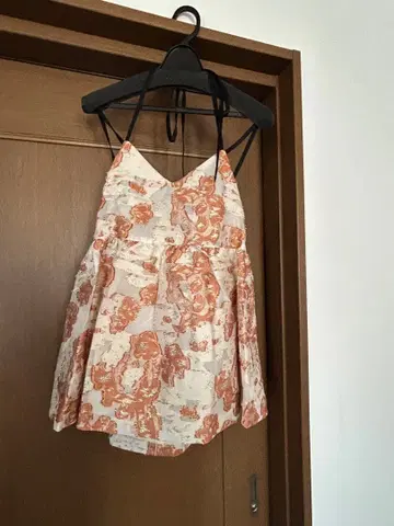 새상품 플라워 자카드 9호 라메 믹스 튜닉 일본제