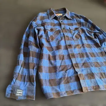 XLARGE 파랑 체크 플란넬 셔츠 L 엑스라지