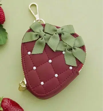 메종 드 플뢰르 딸기 코인 케이스 스트로베리 펄 레드