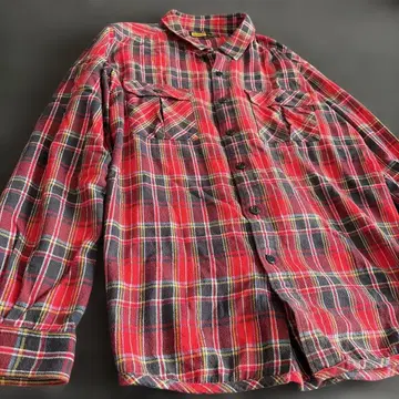 XLARGE 빨검 체크 플란넬 셔츠 XL 엑스라지