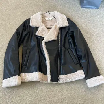 H&M 라이더 자켓 블랙/베이지